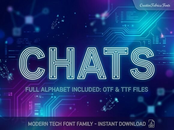 Chats: Navigate the Digital Landscape with a High-Tech Typeface