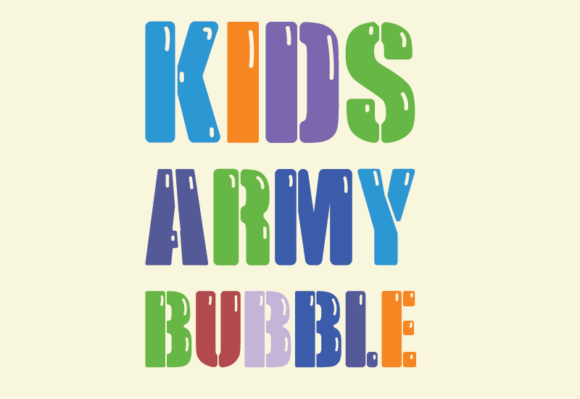 Unleash the Playful Charm of Youth with Kids Army Bubble Font