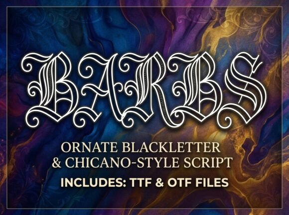 Unlock the Elegance of the Past with Barbs: A Regal and Victorian Typeface
