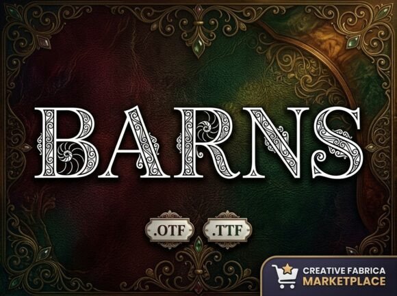 Unlock the Elegance of the Past with Barns: An Intricate Ornate Display Font
